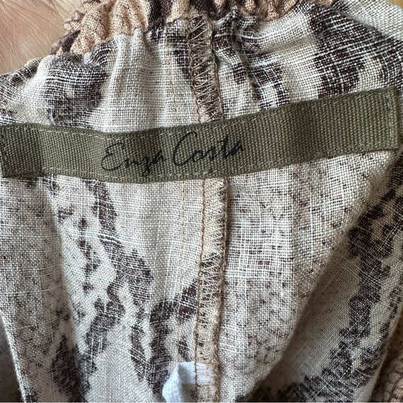 Enza Costa Snake Print Python Linen Pull On  Lightweight Tapered Pant - Picture 9 of 16